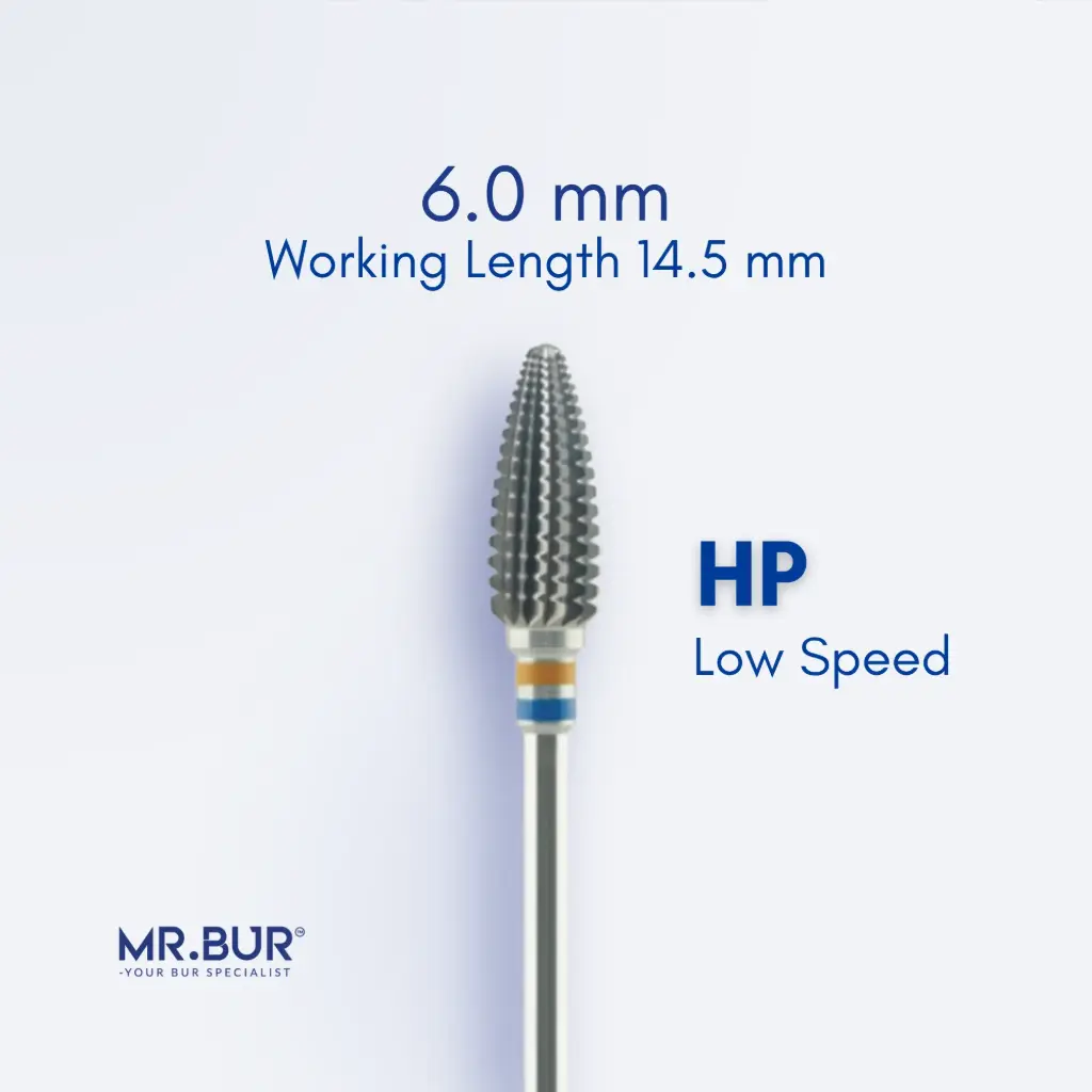 TUNGSTEN CARBIDE BUR FOR FOR ACRYLIC RESIN - STRAIGHT EDGE WITH SPIRAL CUT