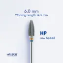 TUNGSTEN CARBIDE BUR FOR FOR ACRYLIC RESIN - STRAIGHT EDGE WITH SPIRAL CUT